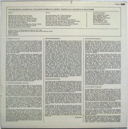 harmonia mundi France B 593 - English Songs & Madrigals - Image 2