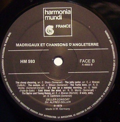 harmonia mundi France B 593 - English Songs & Madrigals - Image 3