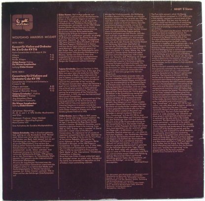 Eurodisc 66 681 8 - Violinkonzert In G KV 216- Concertone In C K - Image 2