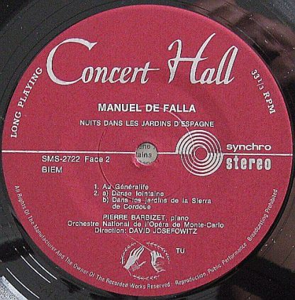 Concert Hall SMS 2722 - El Amor Brujo - Noches En Los Jardines D - Image 4