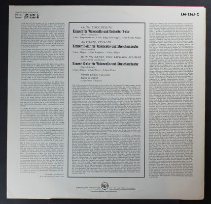 RCA Victor Red Seal LM-2365-C - Concertos For Cello - Image 2
