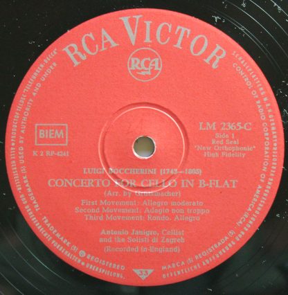 RCA Victor Red Seal LM-2365-C - Concertos For Cello - Image 3