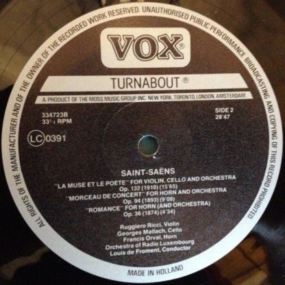 Turnabout  - Saint-Saëns: La Muse Et Le Poète - Image 4