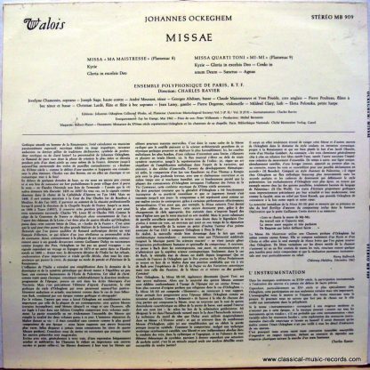 Valois MB 409 - Missae - Missa "Ma Maistresse" Missa Quarti Toni - Image 2