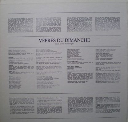 DECCA 7.548 - Chant Grégorien: Les Vêpres Du Dimanche / Les Comp - Image 3