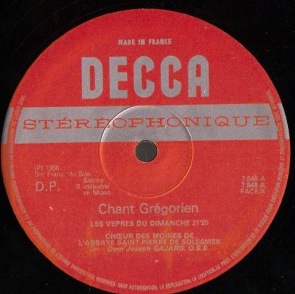 DECCA 7.548 - Chant Grégorien: Les Vêpres Du Dimanche / Les Comp - Image 7