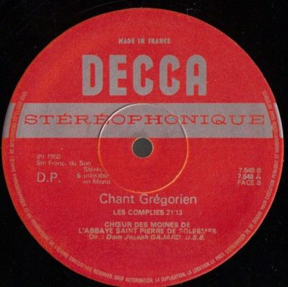 DECCA 7.548 - Chant Grégorien: Les Vêpres Du Dimanche / Les Comp - Image 8