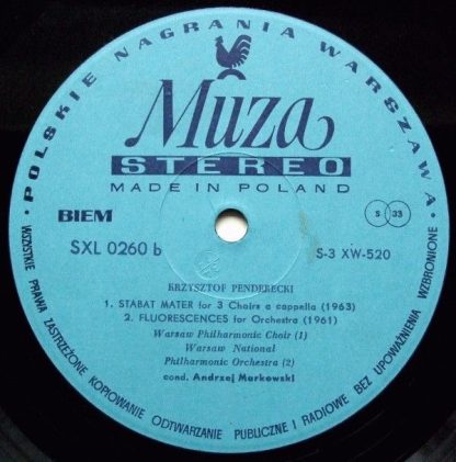 Polskie Nagrania Muza SXL 0260 - Psalms Of David / Sonata Per Ce - Image 2