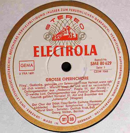 Electrola SME 80 629 - Grosse Opernchöre - Image 2