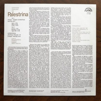 Supraphon 1 12 1807 - Missa "Hodie Christus Natus Est", Stabat M - Image 2