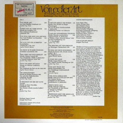 Eterna 8 35 064 - Von Edler Art : Die Vokalgruppe Berlin Singt D - Image 2