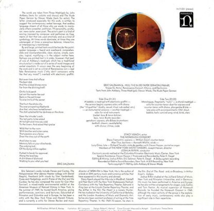 Nonesuch Records H-71231 - The Nude Paper Sermon - Image 2