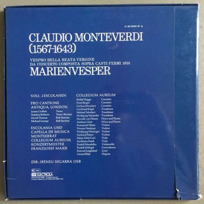 Deutsche Harmonia Mundi 165-99 681/82 - Vespro Della Beata Vergi - Image 2