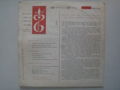 Harmonia Mundi HMC 25 103 - Mille Ans de Chants Sacrés - Image 2