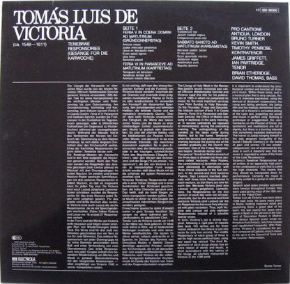Deutsche Harmonia Mundi 1C 065-99 800 - Tenebrae Responsories - Image 2
