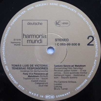 Deutsche Harmonia Mundi 1C 065-99 800 - Tenebrae Responsories - Image 4
