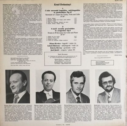 Hungaroton SLPX 12553 - Serenade Op.10 / Sonata Op.8 - Image 2
