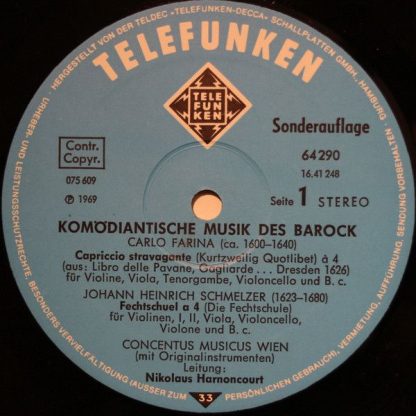 Telefunken 64 290 - Komödiantische Musik Des Barock - Image 3