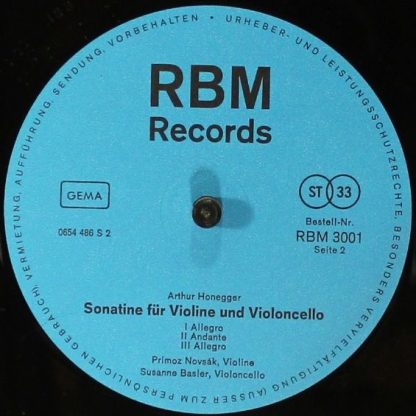 RBM Records RBM 3001 - Sonate Nr. 2 Für Violine Und Klavier / So - Image 4