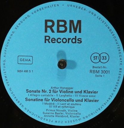 RBM Records RBM 3001 - Sonate Nr. 2 Für Violine Und Klavier / So - Image 3