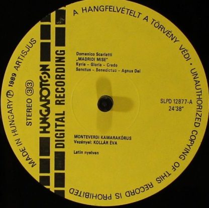 Hungaroton SLPD 12 877 - Madrid Mass - Stabat Mater - Psalms - Image 3