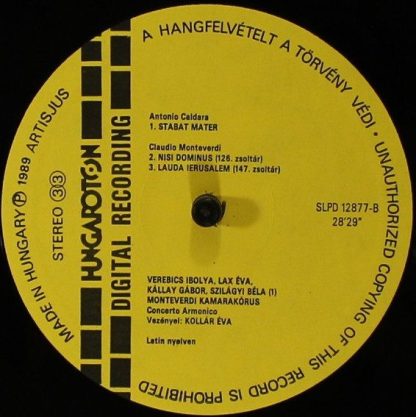 Hungaroton SLPD 12 877 - Madrid Mass - Stabat Mater - Psalms - Image 4