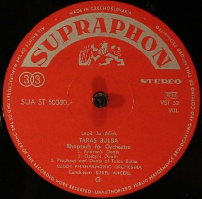 Supraphon SUA ST 50380 - Sinfonietta / Taras Bulba - Image 5