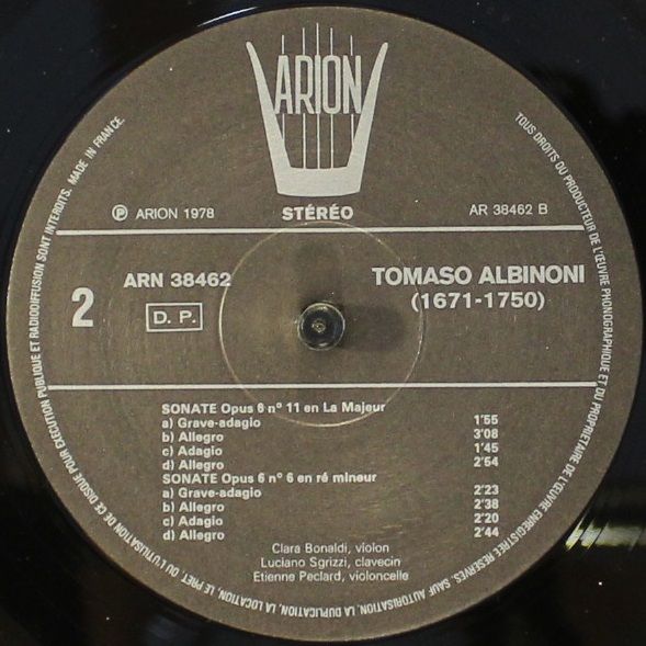 ARION ARN 38462 - Sonates: Opus 6 n° 4 En La Mineur, Opus 6 n° 5 - Image 4