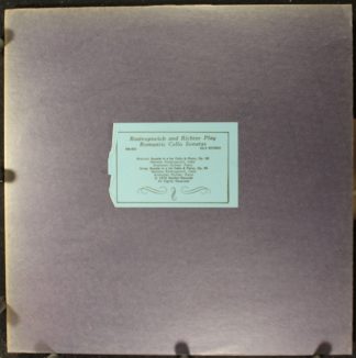 Recital Records (2) RR-401 - Rostropovich And Richter Play Roman