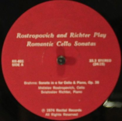Recital Records (2) RR-401 - Rostropovich And Richter Play Roman - Image 4