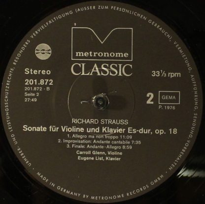 Metronome Classic 201.872 - Sonate Für Violoncello Und Klavier / - Image 4