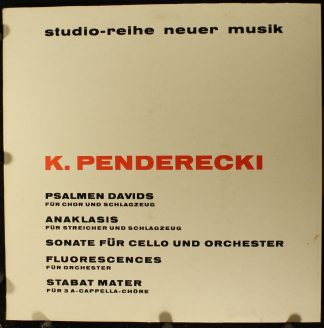WERGO WER 60020 -  Psalmen Davids ‧ Anaklasis ‧ Sonate Für Cello