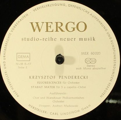 WERGO WER 60020 -  Psalmen Davids ‧ Anaklasis ‧ Sonate Für Cello - Image 5