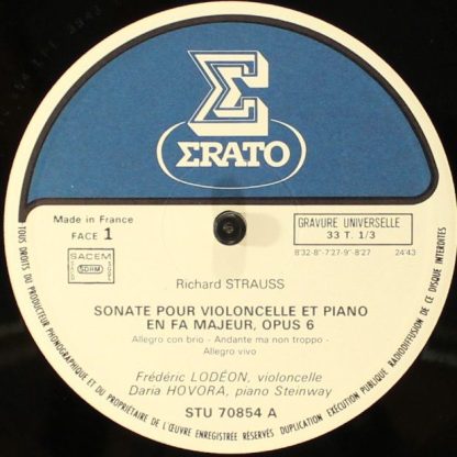 Erato STU 70854 - Deux Sonates Pour Violoncelle & Piano - Image 5