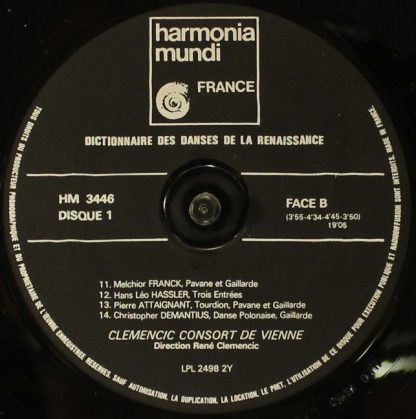 Harmonia Mundi HM 3446 - Dictionnaire Des Danses De La Renaissan - Image 8
