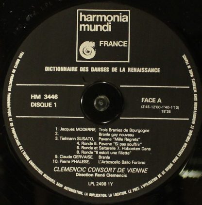 Harmonia Mundi HM 3446 - Dictionnaire Des Danses De La Renaissan - Image 9
