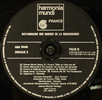 Harmonia Mundi HM 3446 - Dictionnaire Des Danses De La Renaissan - Image 11