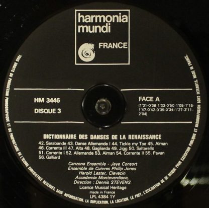 Harmonia Mundi HM 3446 - Dictionnaire Des Danses De La Renaissan - Image 12