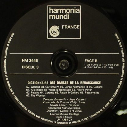 Harmonia Mundi HM 3446 - Dictionnaire Des Danses De La Renaissan - Image 13