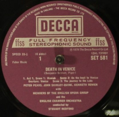 DECCA SET 581-3 - Death In Venice - Image 7