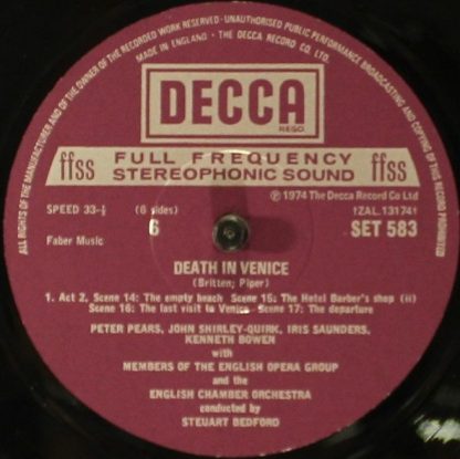 DECCA SET 581-3 - Death In Venice - Image 10