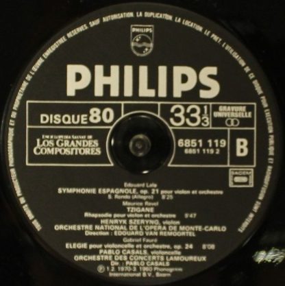 Philips 6851 119 - Symphonie Espagnole Op. 21 / Tzigane / Elégie - Image 4