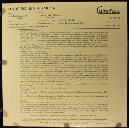 Camerata CMS 30055 LPM - Italienische Chormusik - Image 2