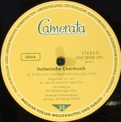 Camerata CMS 30055 LPM - Italienische Chormusik - Image 3