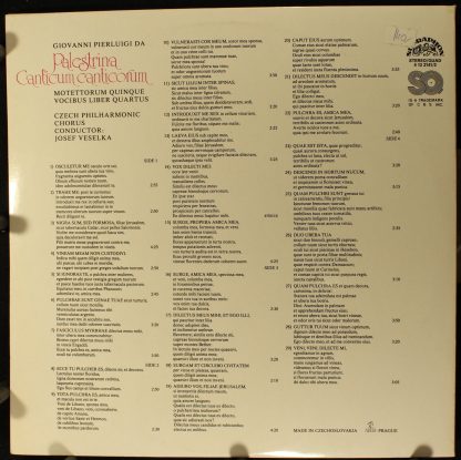 Supraphon 1412 2141-2 - The Song Of Songs - Image 2
