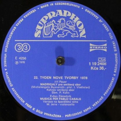 Supraphon 1 19 2408 - 22. Týden Soudobé Tvorby 1978 - Řecký Slov - Image 4
