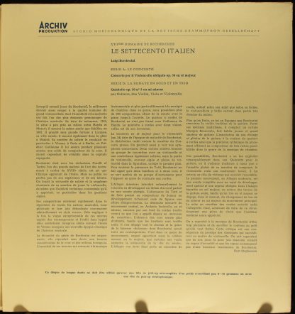 Archiv Produktion 14070 - Concerto Per Il Violoncello Obligato O - Image 5