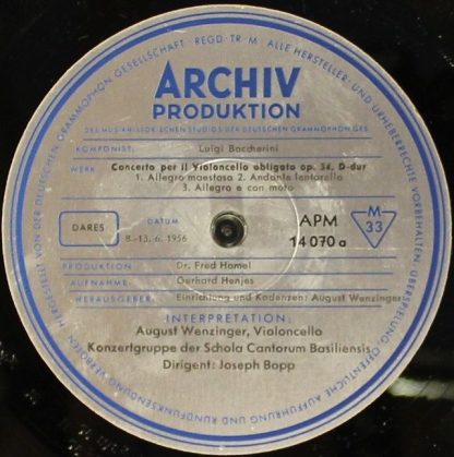 Archiv Produktion 14070 - Concerto Per Il Violoncello Obligato O - Image 9