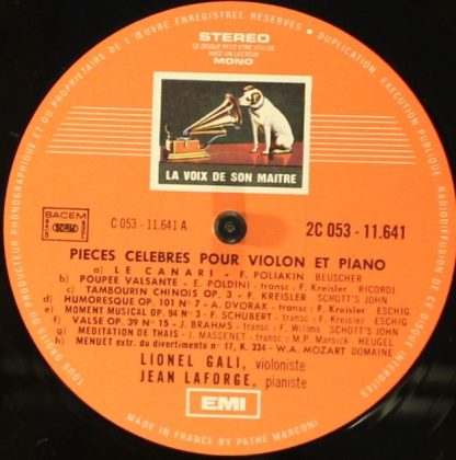 EMI 2C 053-11641 - Pièces Célèbres Pour Violon & Piano - Image 3
