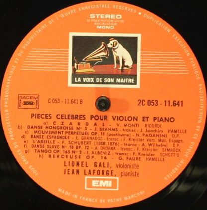 EMI 2C 053-11641 - Pièces Célèbres Pour Violon & Piano - Image 4
